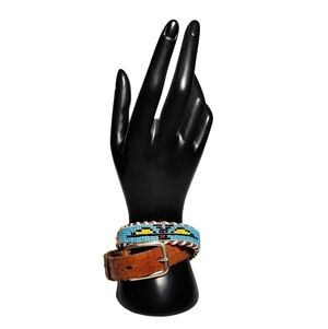 Seed Bead & Leather Wrap Bracelet